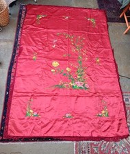 Antique Red Silk Embroidered