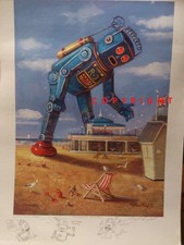 Curious Tourist Robot - Raymond Campbell print signed with unique remarques