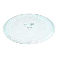 Microwave Plate - 255 mm Microwave Turntable Glass Tray w/ 3 Fixtures,