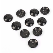 14mm Original Vintage Buttons Type 5 Black - Bulk Packs 10/50/100 - 1940s 1950s