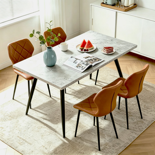 Marble effect table and - effect, 4pcs
