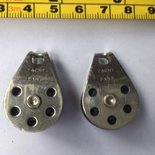Two Yacht Fast Stainless Steel Ball Bearing Pulley Blocks With A Single Sheave