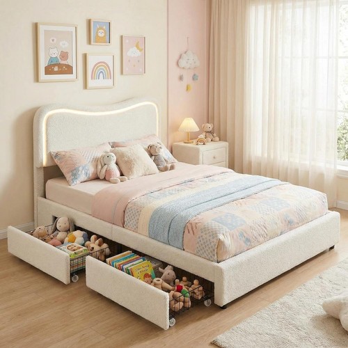 Twin bed frame - bed, upholstered