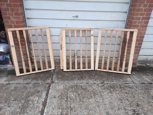Wooden spindles baby gate lot - wooden,
