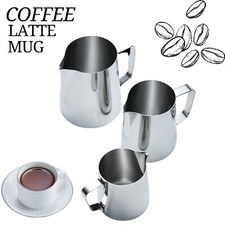 Stainless Steel Milk / Coffee Frothing Jug Frother Latte Container Metal Pitcher