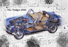 Line Tech Drawing   MG Midget