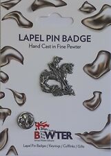 St George & Dragon Lapel Pin Badge, British pewter metal   BEW37