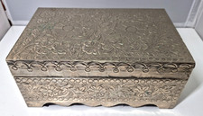 Stunning Indian Made Embossed metal  Jewellery or Trinket Box
