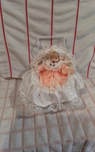 Porcelain doll pram - doll,