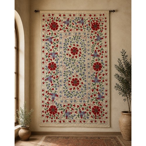 Vintage uzbek suzani hand - vintage,
