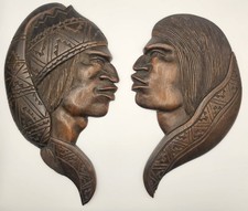 Pair of Wooden Hand Carved