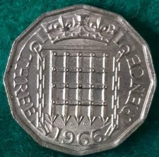 1966 Elizabeth II Three Pence