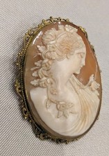 Vintage cameo brooch - vintage,