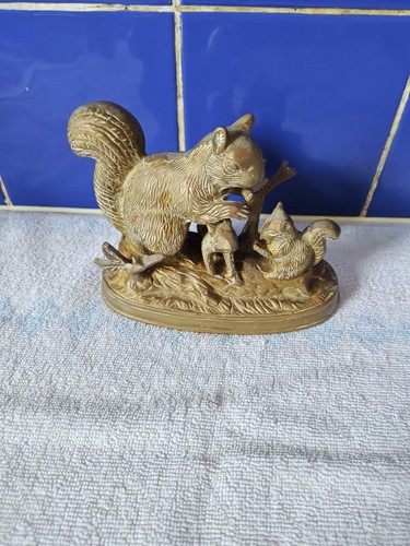 Vintage heavy brass - brass, squirrel