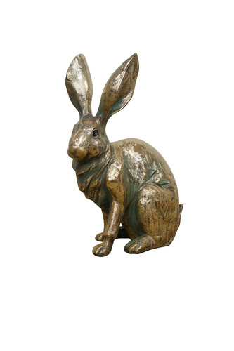 Antique gold resin - resin, hare