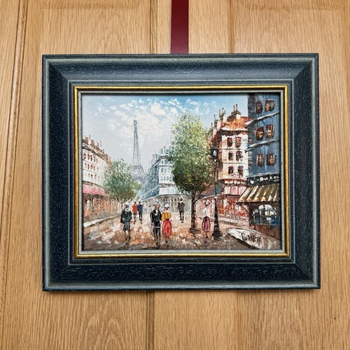 Framed oil painting parisian - painting,
