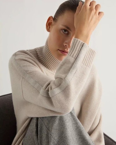 Peal mock neck metal monili - n.,