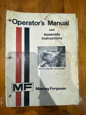 Operators Manual and Assembly Instructions MF 124 & 126 Balers Massey Ferguson