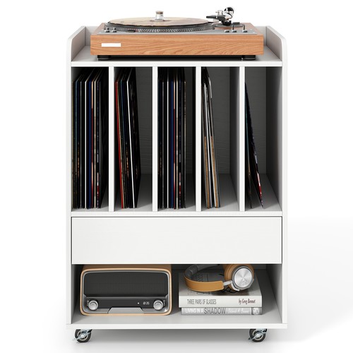 Rolling vinyl display - display, shelf