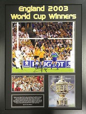 JONNY WILKINSON FRAMED SIGNED ENGLAND 2003 RUGBY WORLD CUP 16x20 PHOTO COA PROOF