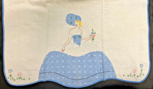 Vintage 1940 cotton apron - vintage,