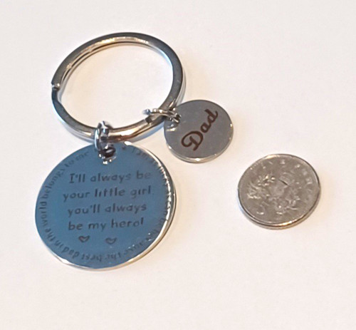 Silver metal engraved dad - metal,