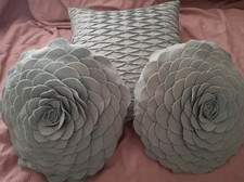 Laura Ashley 3 Duck Egg Blue Cushions Vintage Cottage Core Shabby Chic 