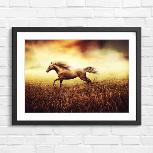 Running horse golden - horse,