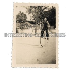 UNICYCLIST Vintage Original Photograph LARGE WHEEL UNICYCLE - 54x79mm - ref.239