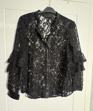 Zara Basic Black Lace Shirt