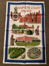 Two Vintage ULSTER Irish Linen Tea Towels HAMPTON COURT PALACE BN