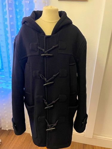 Mens navy blue hooded duffle - mens,