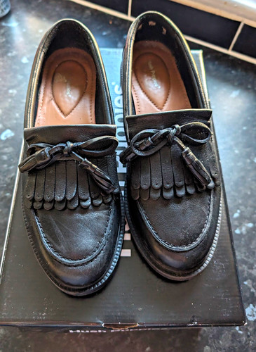 Hush puppies black leather - puppies,