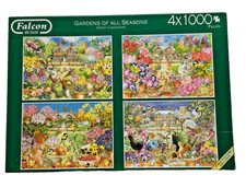 Falcon Jigsaws 4 X 1000 Pieces - Gardens Of All Seasons  by Clare Cromerford