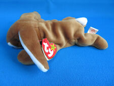 BUNNY RABBIT lying * brown & white * EARS soft toy TY BEANIE BABIES VINTAGE 1995