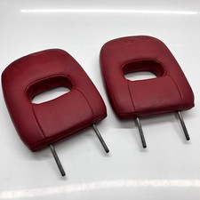 Mitsubishi Shogun red leather rear headrests 3rd row Mk3 1999 - 2006