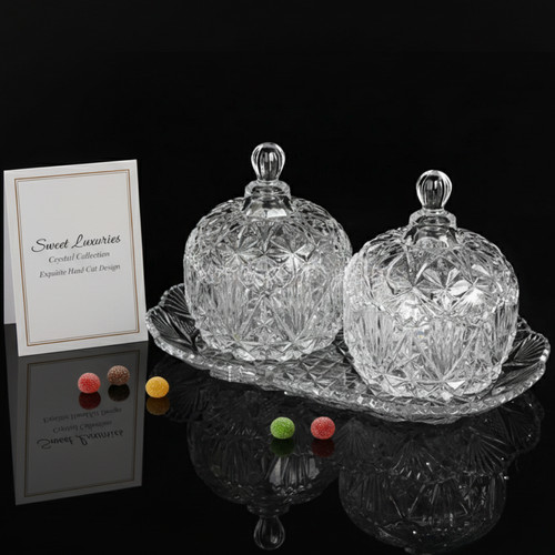 3pc glass sweet sugar bowl - sweet,