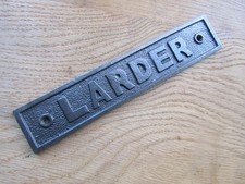 Rustic iron plaque LARDER