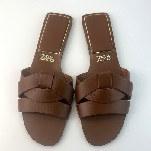Zara womens brown leather - brown,