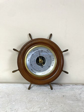 Vintage SB Shortland Smiths Ships Wheel Barometer Weather Station Dad Gift