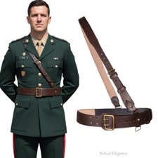 Sam Browne Belt BROWN Genuine