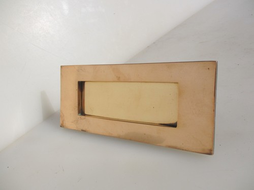 Vintage brass letterbox letter - letterbox,