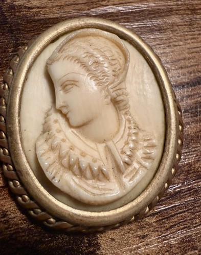 Antique celluloid face cameo - antique,