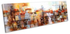 Abstract Skyline City Town PANORAMA CANVAS WALL ARTWORK Print Art
