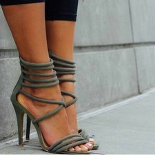 Khaki green stilettos high