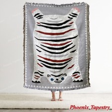 Funky White Tiger Throw