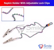 Napkin Holder With Titanium Coated Chain, Flexible Ball 10'' & Adjustable Lock 