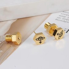 Vivienne Westwood Earrings Screw Orb Studs & Gift Box E0237