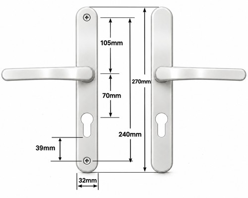 Handles 70pz white 240mm - handles,