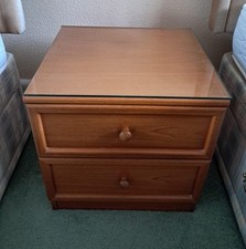 G Plan bedside unit with glass